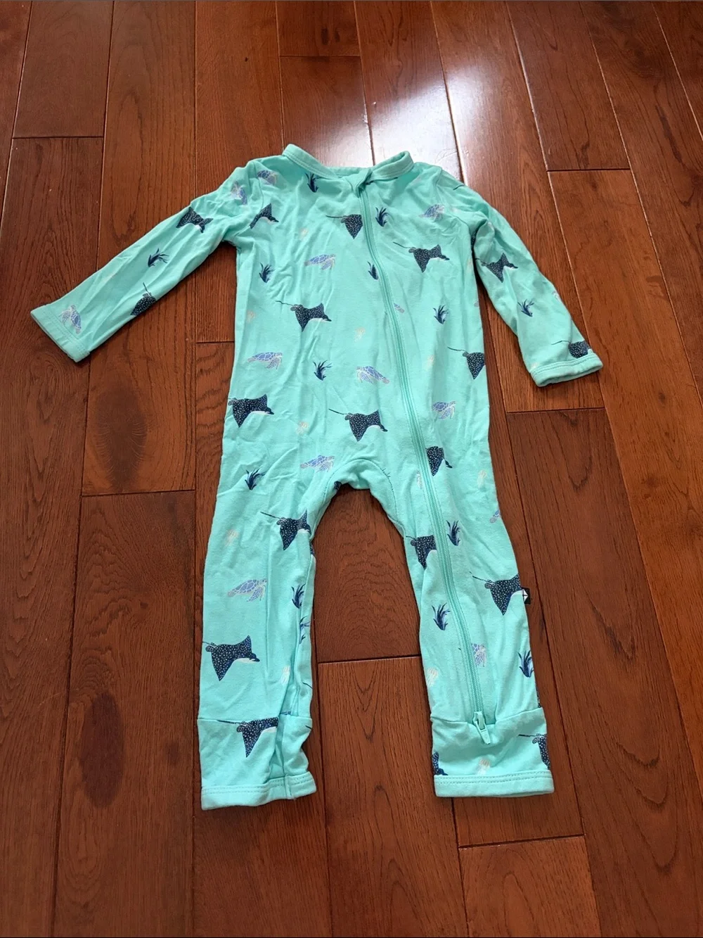 Kyte Baby Eagle Ray Zippered Romper, 6-12 months